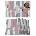thumbnail image 1 of Pink Gray Placemats Set of 6, Country Vintage Gradient Mottled Wood Grain Placemats for Dining Table, Place Mats for Kitchen Tabletop, Waterproof Wipeable Dining Table Mats Set, 1 of 9