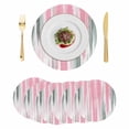 thumbnail image 1 of Pink Gray Round 13 Inch Placemats Set of 6, Contemporary Abstract Gradient Aesthetic HeatResistant Non Slip Place Mats for Dining Table, Wipeable Braided Kitchen Table Mats for Housewarming, 1 of 9