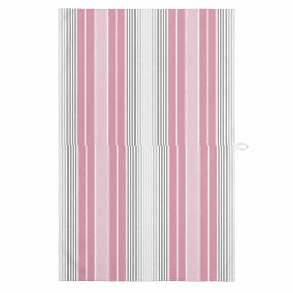 Pink Gray Stripes 1 Pack Kitchen Towel, Water Absorbent Dish Towel, Chic Modern Abstract Vertical Lines Decorative Hand Towels - Quick Drying Cloth for Cooking Baking, 18x28 Inch