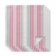 thumbnail image 1 of Pink Gray Stripes Cloth Napkins, Chic Modern Abstract Vertical Lines Washable and Reusable Dinner Napkins Set of 4, Table Napkin for Kitchen Party Birthday Wedding Hotel Housewarming 20"x20", 1 of 8