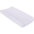 thumbnail image 1 of Pink & Gray Stripes Muslin Changing Pad Cover, 1 of 1