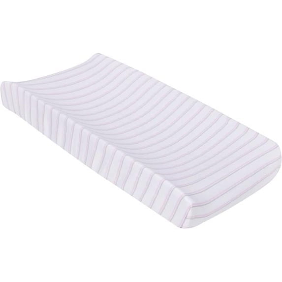 Pink & Gray Stripes Muslin Changing Pad Cover