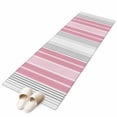 thumbnail image 1 of Pink Gray Stripes Runner Rug 2x6 Washable Kitchen Rug Non-Slip Lightweight Thin Soft Low Pile Bathroom Runner Chic Modern Abstract Vertical Lines Carpet for Hallway Laundry Room Bedroom Entryway, 1 of 8
