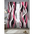 thumbnail image 1 of Pink Gray Stripes Sheer Curtains 96 Inches Long 2 Panels Abstract Art Modern Light Filtering Semi Sheer Window Curtains Drapes for Bedroom Living Room 52"x96", 1 of 7