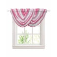 thumbnail image 1 of Pink Gray Stripes Sheer Waterfall Valance Curtains for Window, Watercolor Modern Abstract Minimalist Rod Pocket Sheer Topper Swag Curtains for Living Room, Kitchen 38.5"W x 47.2"L, 2 Panels, 1 of 7