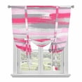 thumbnail image 1 of Pink Gray Stripes Tie Up Curtains 45 Inches Long, Kitchen Window Curtains Over Sink, Watercolor Modern Abstract Minimalist Small Window Curtains Shade Balloon Curtains Valances for Bedroom 34"x45", 1 of 8