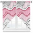 thumbnail image 1 of Pink Gray Swag Curtain Valance for Windows, Ombre Water Ripple Modern Abstract Geometric Window Treatments Short Swag Topper for Kitchen Windows Bathroom Bedroom, 36"x63", 1 of 8