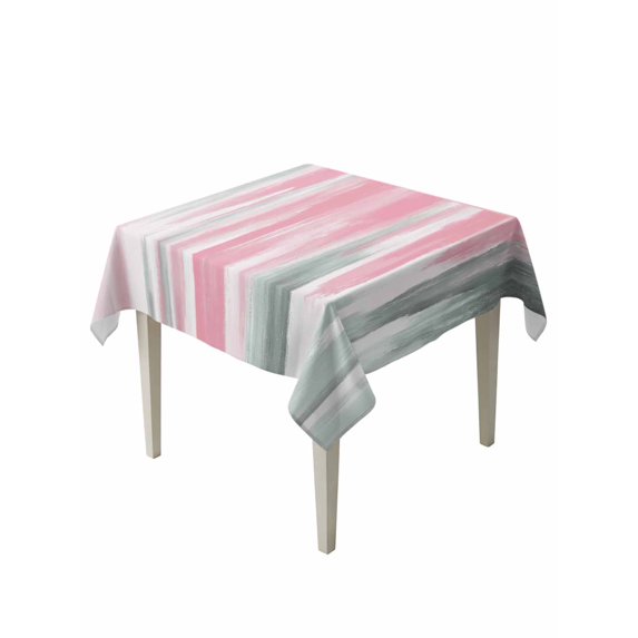 Pink Gray Table Cloth, Waterproof Tablecloth for Square Tables, Contemporary Abstract Gradient Aesthetic Reusable Washable Fabric Table Cover for Restaurant Kitchen Dining Tables 60"x60"