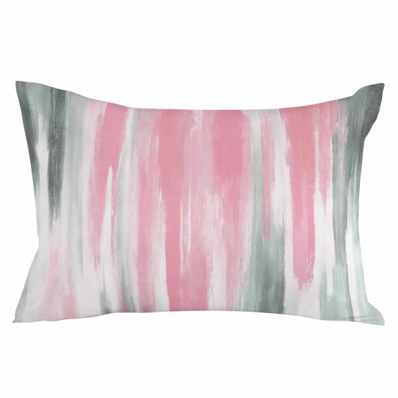 Pink Gray Throw Pillow Cover 16 x 24 Inch Decorative Pillow Cover Contemporary Abstract Gradient Aesthetic Lumbar Pillowcase Seasonal Rectangle Cushion Case for Couch Sofa Bed Living Room