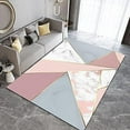 thumbnail image 1 of Pink Gray White Marble Texture Area Rugs, Abstract Luxury Rose Gold Geometric Irregular Indoor Rug, With Anti-Slip Backing Washable Indoor Large Carpet For Living Room Bedroom Study 2 x 3ft, 1 of 6