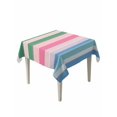 thumbnail image 1 of Pink Green Blue Stripe Table Cloth, Farmhouse Stripes Contemporary Waterproof Tablecloth for Square Tables, Reusable Washable Fabric Table Cover for Restaurant Kitchen Dining Tables 60"x60", 1 of 6