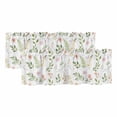 thumbnail image 1 of Pink Green Botanical Curtain Valances for Windows, Kitchen Valance Window Treatments Panel 2 Pack, Spring Watercolor Floral Leaf Plant Rod Pocket Short Curtains for Bathroom Bedroom 42 x 12 Inch, 1 of 8