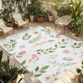 thumbnail image 1 of Pink Green Botanical Outdoor Rug for Patio/Deck/Porch, Non-Slip Large Area Rug 5 x 7 Ft, Spring Watercolor Floral Leaf Plant Indoor Outdoor Rugs Washable Area Rugs, Camping Rug Carpet Runner, 1 of 8