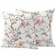 thumbnail image 1 of Pink Green Botanical Outdoor Waterproof Pillow Covers, Summer Watercolor Branch Flower Decorative Square Throw Pillowcase Sofa Cushion Sham for Patio/Couch/Chair, 20"x20" 2 Pack, 1 of 8