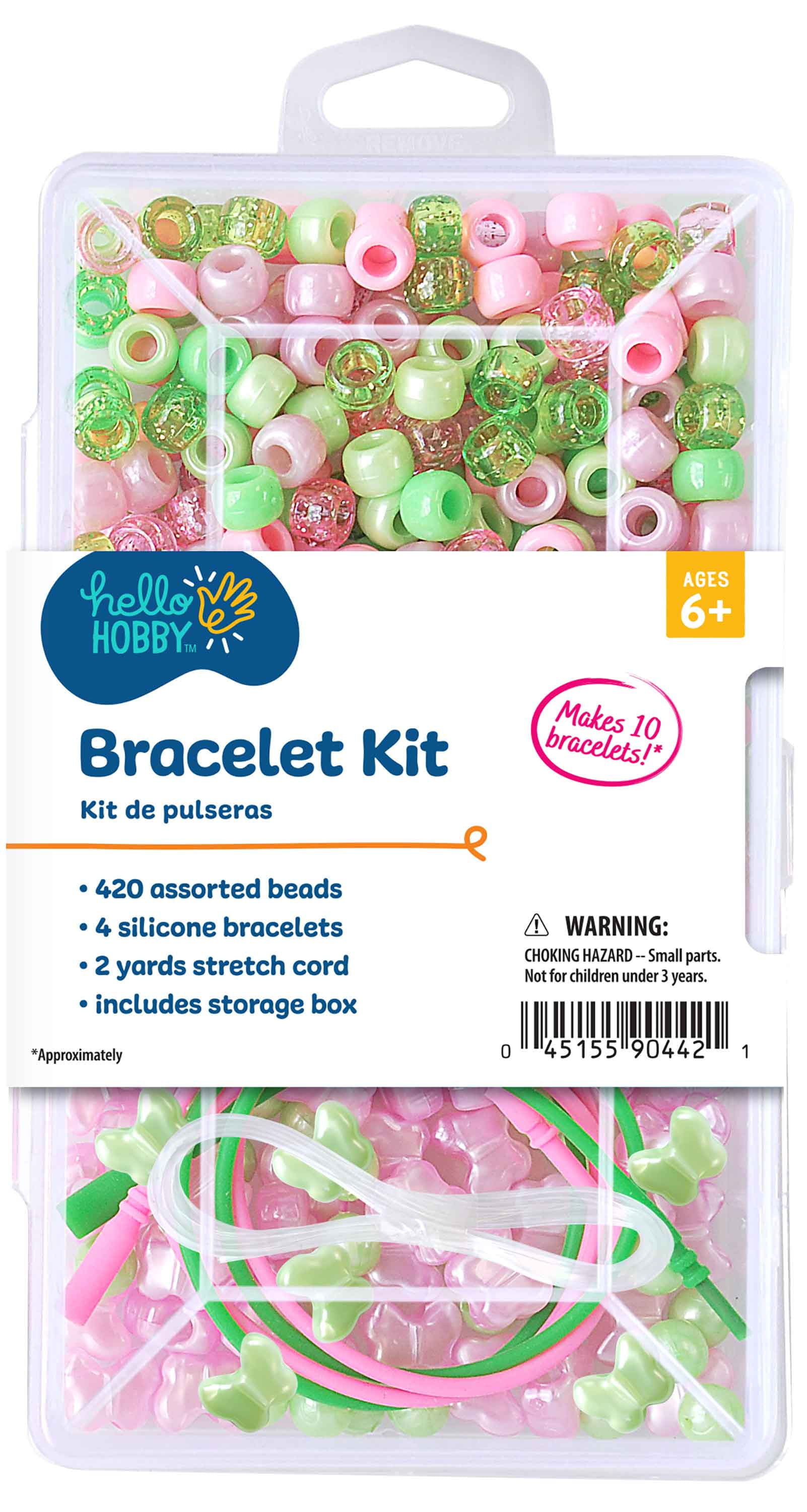 LOTバタフライ100ハンドメイド Hello Hobby Butterfly Bracelet Kit includes 420 Beads and Cord to