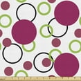 thumbnail image 1 of Ambesonne Pink and Green Fabric by the Yard Upholstery, Circles Spots, 1 Yard, Dark Pink Green Black, 1 of 4