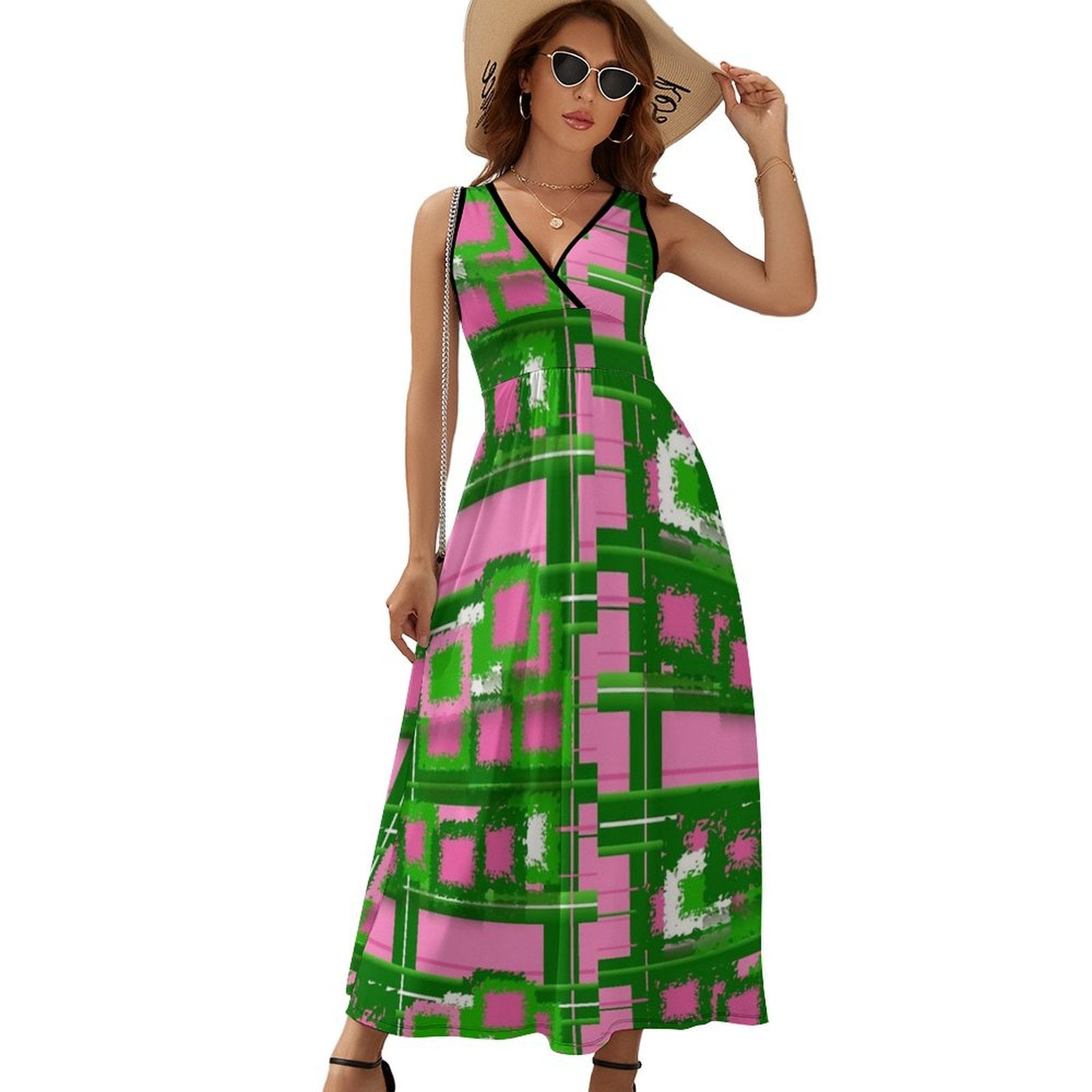 Pink & Green Fashions & Products! Womens Night Club Maxi Dress V Neck  Sleeveless Bohemia Long Dresses - Walmart.com