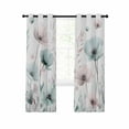 thumbnail image 1 of Pink Green Floral Blackout Curtains 54 Inches Long for Bedroom, Botanical Flower Plant Herb Watercolor Thermal Insulated Room Darkening Black Out Window Curtain Panels Grommet Drapes for Living Room, 1 of 8
