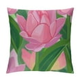 thumbnail image 1 of Pink Green Floral Pillow Covers Flower Print Square Cushion Covers Botanical Plant Teens Throw Pillow Covers Leaf Cushion Covers for Couch Sofa Room Decor, 1 of 5