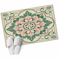 thumbnail image 1 of Pink Green Flower Large Area Rugs for Bedroom Living Room, Soft Non Slip Carpet Bedside Rug, Elegant Spring Floral Abstract Art Rectangular Floor Cover Kitchen Accent Rug 2'x3' for Dining Room/Office, 1 of 9