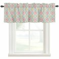 thumbnail image 1 of Pink Green Flowers Farmhouse Short Window Curtain Valances, Country Botanical Abstract Floral Patterned Rod Pocket Kitchen Valances for Living Room Bedroom Bathroom Cafe 60" x 18", 1 of 8