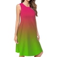 thumbnail image 1 of Pink Green Gradient Dress Loose Women'S Dress Beach Dresses With Pockets Dresses For Womens, 1 of 4