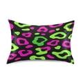 thumbnail image 1 of Pink Green Leopard Pattern Queen Size Satin Pillowcase 30''x20'' Double-Sided Print Soft Wrinkle Resistant, 1 of 9