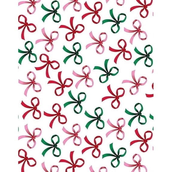Pink, Green & Red Bow Pattern Edible Icing Image Cake Topper, by Tnct.