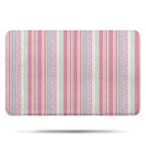 Pink and Green Striped Pattern Bathroom Rugs Mat,Non Slip Microfiber Bathroom Rug,Rubber Backing,Soft Bathroom Mats for Bathroom Floor,Tub and Shower,17x27in(43x68cm)