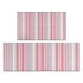 thumbnail image 1 of Pink and Green Striped Pattern Kitchen Rugs Sets Of 2,Anti Fatigue Kitchen Mat Rugs Non Slip Washable,Decorative Kitchen Floor Mats for Kitchen,Sink,Laundry,17"x30"+17"x47", 1 of 7