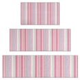 thumbnail image 1 of Pink and Green Striped Pattern Kitchen Rugs Sets Of 3,Kitchen Runner Rugs Non Skid Washable,Decorative Kitchen Floor Mats for Kitchen,Sink,Laundry,17"x30"+ 17"x47" + 17"x59", 1 of 6