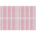 thumbnail image 1 of Pink and Green Striped Pattern Summer Placemats Table Placemats Set Of 4-Linen Kitchen Washable Placemats Table Mats 11.8"x17.7" Non-Slip Heat Resistant, 1 of 6