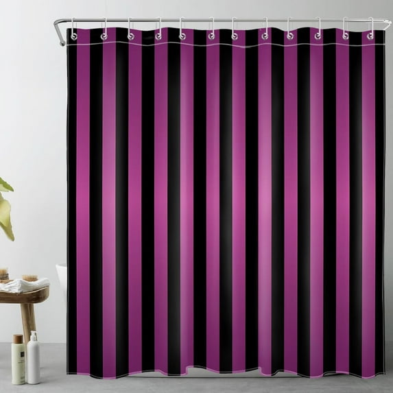 Pink and Green Striped Shower Curtain for Bathroom Modern Abstract Minimalist Vertical Stripe Shower Curtain with 10 Hooks Vintage Aesthetic Bathroom Curtains Shower Set 72x60 Inch