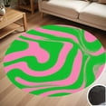 thumbnail image 1 of Pink Green Swirl Abstract Design Round Carpet Living Room Bedroom Home Decoration Coffee Table Mat Lounge Rug Chair Mats, 1 of 5