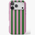 thumbnail image 1 of Pink and Green Vertical Stripes, Simple Color Block Themed P595 X2043 Phone Case Compatible with iPhone 17 16 15 14 13 12 11 Pro Max – Premium Protection, 1 of 2