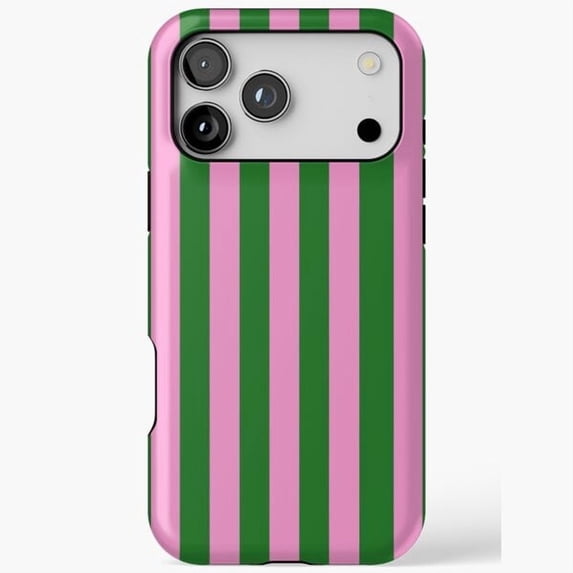 Pink and Green Vertical Stripes, Simple Color Block Themed P595 X2043 Phone Case Compatible with iPhone 17 16 15 14 13 12 11 Pro Max – Premium Protection