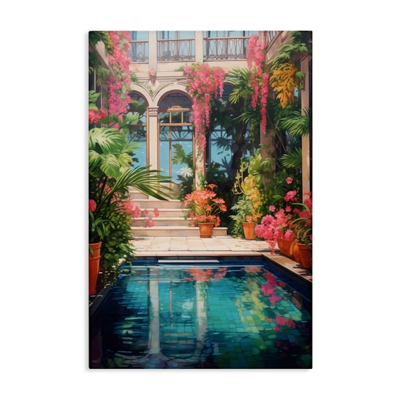 Stupell Industries Pink Greenhouse Pool Reflection Canvas Wall Art, design by LSR Design Studio, 45 x 30