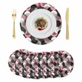 thumbnail image 1 of Pink Grey Abstract Round 13 Inch Placemats Set of 6, Modern Geometric Ombre Artwork HeatResistant Non Slip Place Mats for Dining Table, Wipeable Braided Kitchen Table Mats for Housewarming, 1 of 9