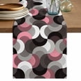 thumbnail image 1 of Pink Grey Abstract Table Runner 70 Inches, Modern Geometric Ombre Artwork Bed Runner Dresser Scarves Tabletop for Indoor Outdoor Parties/Ceremony/Banquet, 13" x 70", 1 of 9
