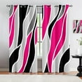 thumbnail image 1 of Pink Grey Black Print Blackout Curtain, Geometric Spiral Stripe Thermal Insulated Grommet Curtains, Window Curtains For Bedroom Living Room Home Decor 42"W x 96"L (Pack of 2), 1 of 6