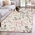 thumbnail image 1 of Pink Grey Botanical Area Rugs 2.7'x5', Washable Small Throw Rugs for Kitchen Bedroom, Rustic Country Spring Floral Summer Leaf Indoor Outdoor Rug Non-Slip Low Pile Carpet Runner Reversible Floor Mats, 1 of 8