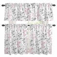 thumbnail image 1 of Pink Grey Botanical Kitchen Curtains Sets for Windows 36 Inch Length, Watercolor Spring Floral Summer Leaf Rod Pocket Window Treatments Tier Curtains and Valances Set for Bedroom/Bathroom, 1 of 8