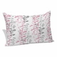 thumbnail image 1 of Pink Grey Botanical Pillow Covers, Linen Long Throw Pillow Case, Spring Floral Summer Farmhouse Holiday Pillow Protector Decorative Cushion Cover for Living Room/Bedroom 20" x 26", 1 of 8