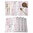 thumbnail image 1 of Pink Grey Botanical Placemats Set of 6, Spring Floral Summer Farmhouse Placemats for Dining Table, Place Mats for Kitchen Tabletop, Waterproof Wipeable Dining Table Mats Set, 1 of 9