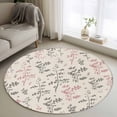 thumbnail image 1 of Pink Grey Botanical Round Area Rug 4Ft Washable Circle Rugs for Bedroom Dining Room, Rustic Country Spring Floral Summer Leaf Non-Slip Carpet Floor Mats Indoor Outdoor Carpet Runner Home Decor, 1 of 8