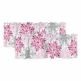 thumbnail image 1 of Pink Grey Christmas Snowflakes Curtain Valances for Windows, Kitchen Valance Window Treatments Panel 2 Pack, Winter Xmas Textured Rod Pocket Short Curtains for Bathroom Bedroom 42 x 12 Inch, 1 of 8