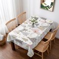 thumbnail image 1 of Pink Grey Christmas Table Cloth Waterproof Tablecloths, Xmas Tree Snowflake Winter Tablecloth Dining Table Cover for Kitchen Party Tabletop Outdoor, Rectangle Tablecloth 52x70 Inch, 1 of 9