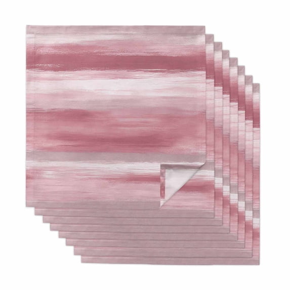 Pink Grey Cloth Napkins, Abstract Art Oil Painting Blue Ombre Washable and Reusable Dinner Napkins Set of 8, Table Napkin for Kitchen Party Birthday Wedding Hotel Housewarming 20"x20"