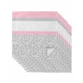 thumbnail image 1 of Pink Grey Cloth Napkins Set of 8 Reusable Dinner Napkins, Chic Garden Floral Stripe Aesthetic Flower Boho Cocktail Napkin Washable Table Napkins for Wedding/Holiday Party/Baby Shower 20"x20", 1 of 7