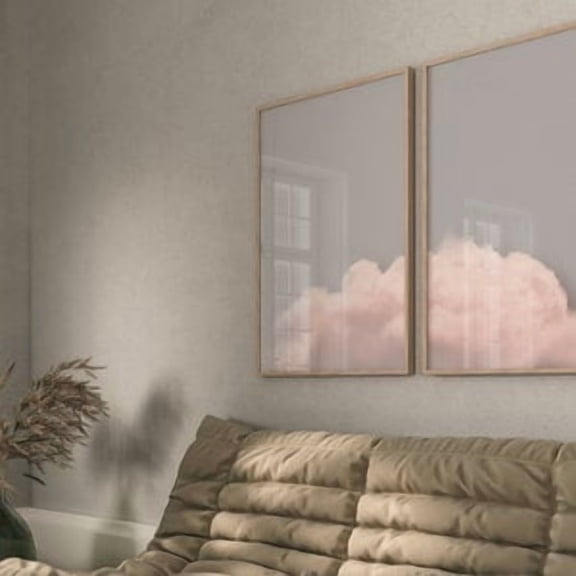 Pink and Grey Cloud Set of 2 Prints · Cloud Wall Art, Minimalist Wall Art, Living Room Wall Decor, Bedroom, Above Bed Decor, Nursery Poster, Poster Only